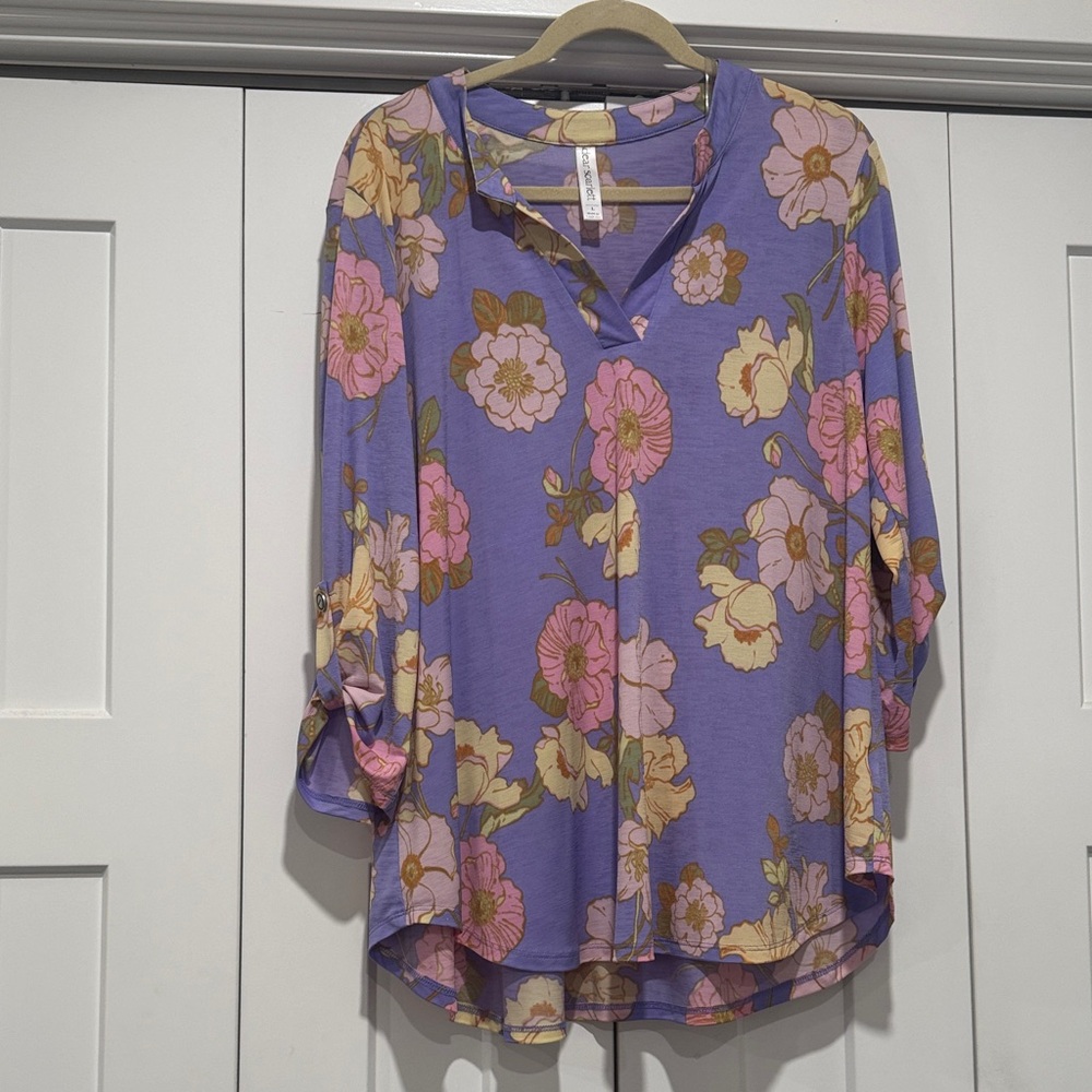 Scarlett Purple Floral Women's Blouse